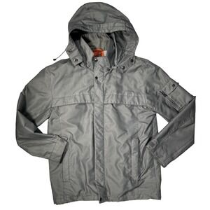 Marc New York Jacket Men's Small‎ Gray Removable Hood Full Zip Button Down